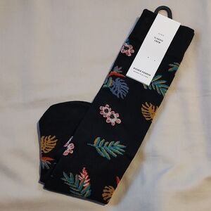 Richer Poorer Black Floral Crew Socks
